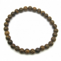 Kugel-Armband Schlangenstein (Fossilkalk) 6 mm