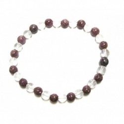 Kugel-Armband Mix Lepidolith Bergkristall 6 mm
