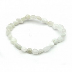Nugget-Armband kleine Steine Labradorit weiß 7 - 9 mm