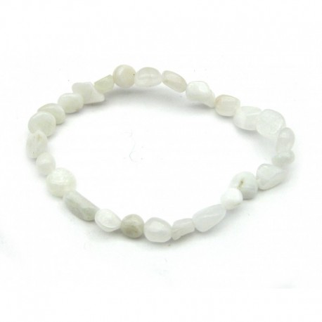Nugget-Armband kleine Steine Labradorit weiß 7 - 9 mm