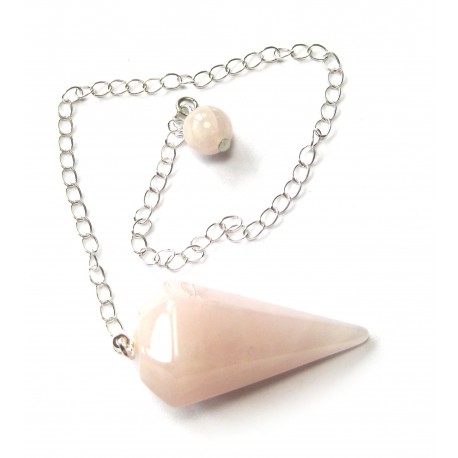 Pendel Steinpendel Rosenquarz facettiert poliert mit Haltekugel