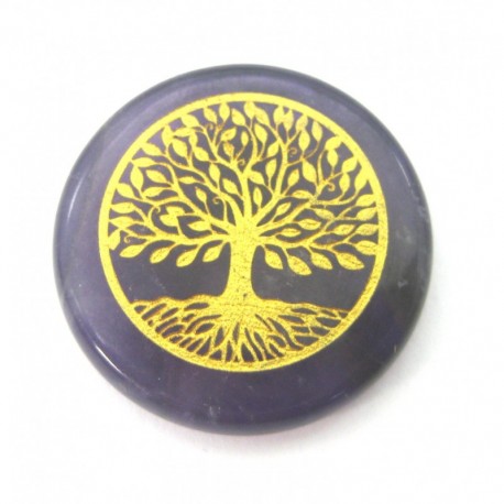 Scheibe Amethyst 3 cm mit Lebensbaum