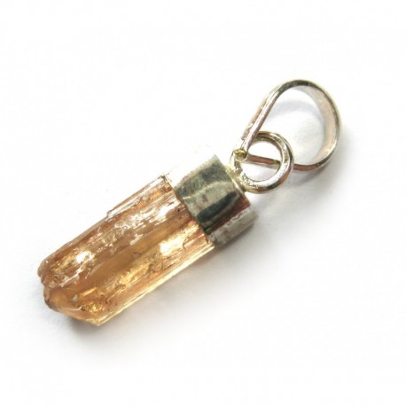 Anhänger Kristall Topas Goldtopas 1,5-2 cm mit 925er Silberkappe