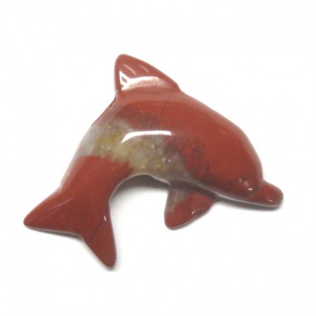 Delfin quergebohrt Jaspis rot 2,5 cm