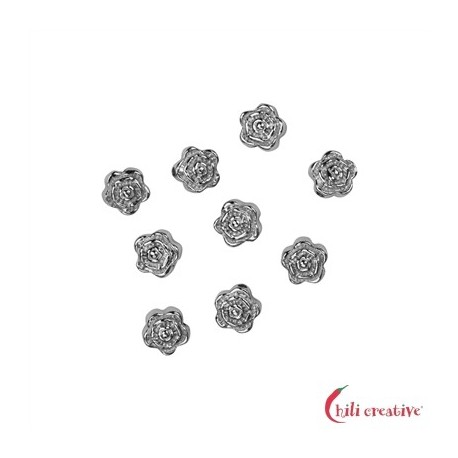 Röslein 6 mm 925er Silber rhodiniert VE Stück