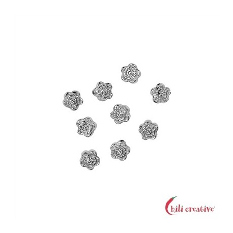 Röslein 4 mm 925er Silber rhodiniert VE 20 Stück