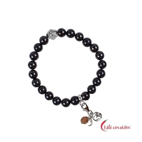 Armband Mala Schungit (Steinkohle) (stab.)