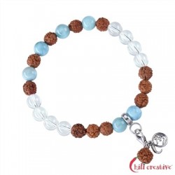 Armband Mala Larimar, Bergkristall (Offenheit)