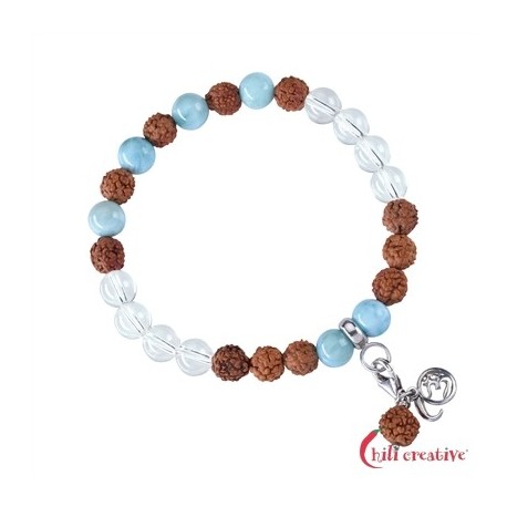 Armband Mala Larimar, Bergkristall (Offenheit)