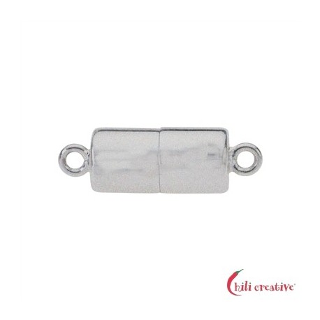Magnet-Schließe Zylinder 7 x 20 mm 925er Silber matt gedeckelt VE 1 Stück