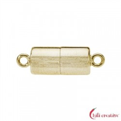 Magnet-Schließe Zylinder 7 x 20 mm 925er Silber vergoldet matt gedeckelt VE 1 Stück