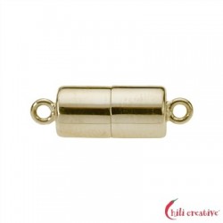 Magnet-Schließe Zylinder 7 x 20 mm 925er Silber vergoldet gedeckelt VE 1 Stück