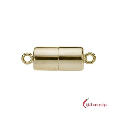 Magnet-Schließe Zylinder 7 x 20 mm 925er Silber vergoldet gedeckelt VE 1 Stück
