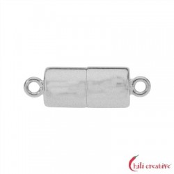 Magnet-Schließe Zylinder 7 x 20 mm 925er Silber rhodiniert matt gedeckelt VE 1 Stück