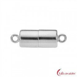 Magnet-Schließe Zylinder 7 x 20 mm 925er Silber rhodiniert gedeckelt VE 1 Stück