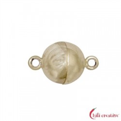 Magnetschließe rund 10 mm 925er Silber vergoldet matt gedeckelt VE 1 Stück