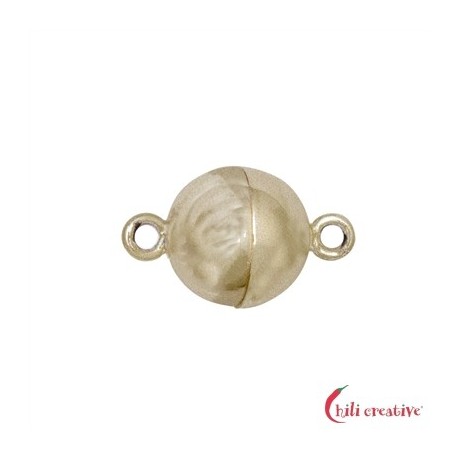 Magnetschließe rund 10 mm 925er Silber vergoldet matt gedeckelt VE 1 Stück