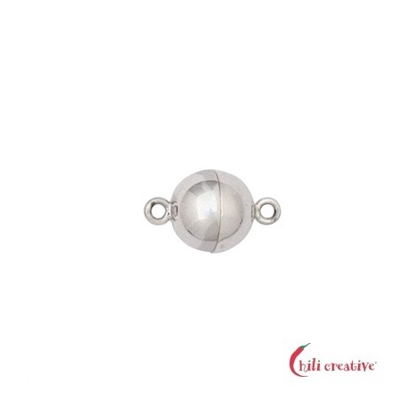 Magnetschließe rund 8 mm 925er Silber matt gedeckelt VE 1 Stück