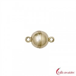 Magnetschließe rund 8 mm 925er Silber vergoldet gedeckelt VE 1 Stück