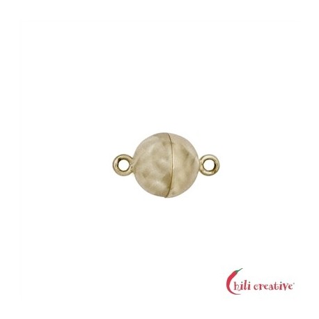 Magnetschließe rund 6 mm 925er Silber vergoldet matt gedeckelt VE 1 Stück