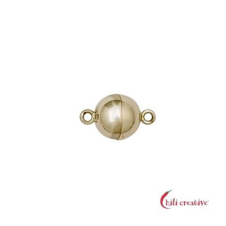 Magnetschließe rund 6 mm 925er Silber vergoldet gedeckelt VE 1 Stück