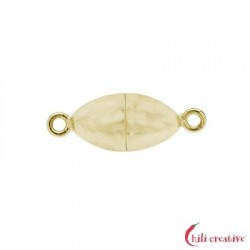 Magnet-Schließe oval 8 mm 925er Silber vergoldet matt gedeckelt VE 1 Stück