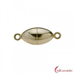 Magnet-Schließe oval 8 mm 925er Silber vergoldet gedeckelt VE 1 Stück