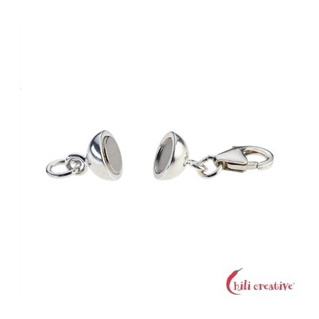 Magnetschließe mit Karabine, 925er Silber VE 1 Stück