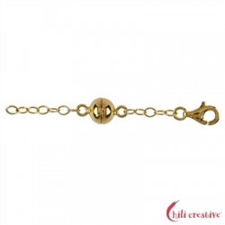 Magnetschließe mit Karabiner und Kettchen 925er Silber vergoldet VE 1 Stück