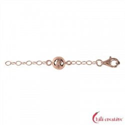 Magnetschließe mit Karabiner und Kettchen 925er Silber rosévergoldet VE 1 Stück