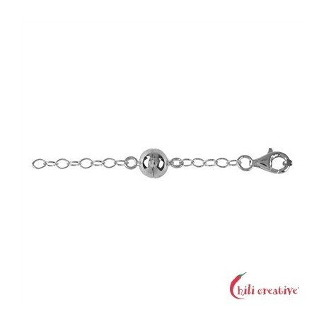 Magnetschließe mit Karabiner und Kettchen 925er Silber VE 1 Stück