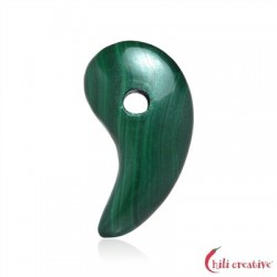 Magatama gebohrt Malachit stabilisiert 3,2 cm