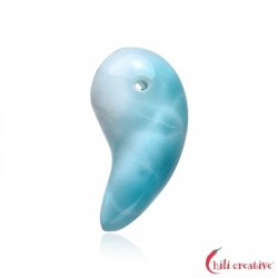 Magatama gebohrt Larimar 3,2 cm