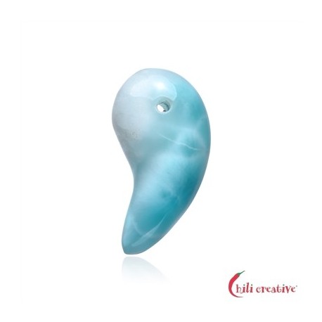 Magatama gebohrt Larimar 3,2 cm