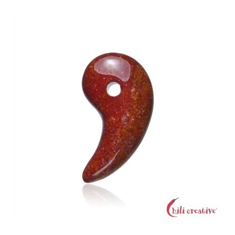 Magatama gebohrt Jaspis rot 3,2 cm