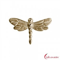 Libelle mit zwei Ösen 20 mm Silber vergoldet VE 1 Stück