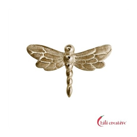 Libelle mit zwei Ösen 20 mm Silber vergoldet VE 1 Stück