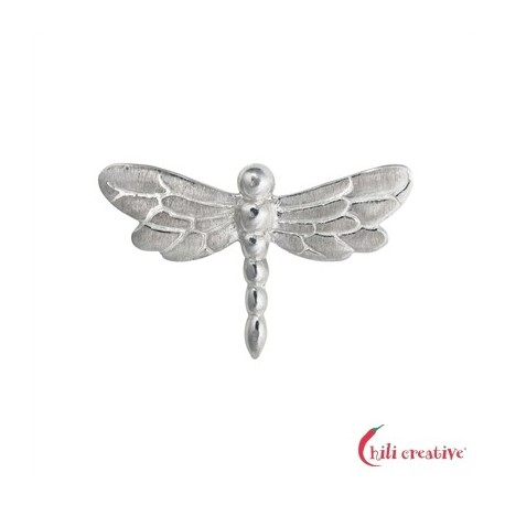 Libelle mit zwei Ösen 20 mm Silber VE 1 Stück