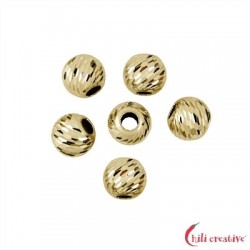 Kugel 8,0 mm Silber vergoldet Lasercut VE 6 Stück