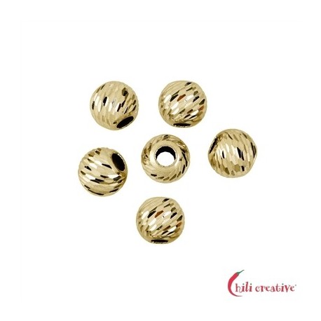 Kugel 8,0 mm Silber vergoldet Lasercut VE 6 Stück