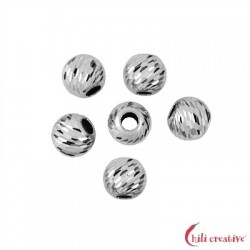 Kugel 8,0 mm Silber rhodiniert Lasercut VE 6 Stück
