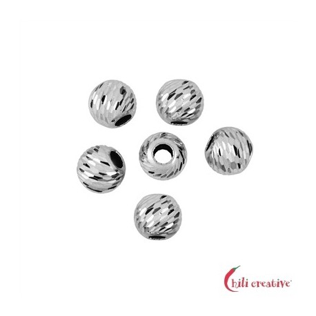 Kugel 8,0 mm Silber rhodiniert Lasercut VE 6 Stück