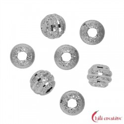 Kugel 6 mm Silber rhodiniert facettiert diamantiert VE 10 Stück