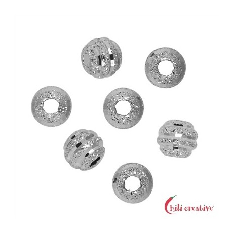 Kugel 6 mm Silber rhodiniert facettiert diamantiert VE 10 Stück