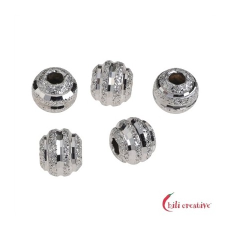Kugel 4 mm Silber rhodiniert facettiert diamantiert VE 36 Stück