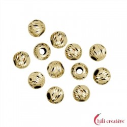 Kugel 4,0 mm Silber vergoldet Lasercut VE 40 Stück