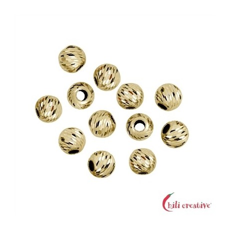 Kugel 4,0 mm Silber vergoldet Lasercut VE 40 Stück