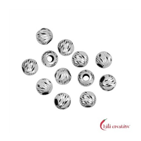 Kugel 4,0 mm Silber rhodiniert Lasercut VE 40 Stück