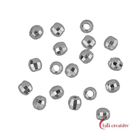 Kugel 3,0 mm Silber facettiert VE 65 Stück