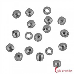 Kugel 3,0 mm Silber rhodiniert facettiert VE 65 Stück